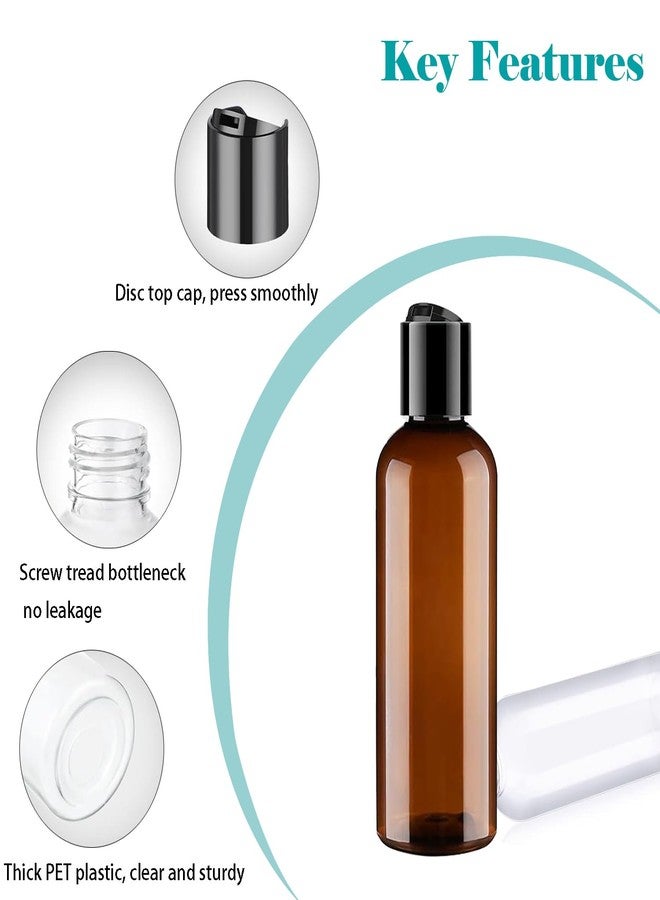 Moonlik Toiletry Travel Bottles, 4Pack 3.4oz/100ml - Squeezable Plastic Containers with Flip Caps - Refillable Cosmetic Kit for Shampoo, Conditioner, Lotion, and Travel Essential- Brown - Image 3